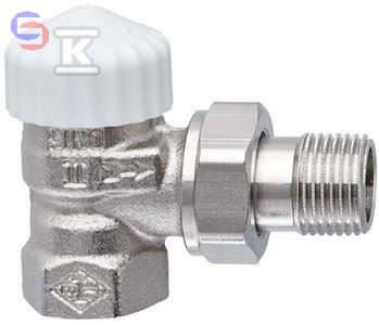 IMI HEIMEIER V-exakt II DN15 Zawór termostatyczny niklowany kątowy biały