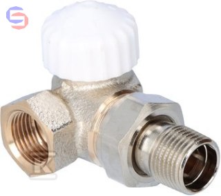 IMI HEIMEIER V-exakt II Zawór termostatyczny 1/2" niklowany kątowy biały