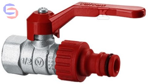 VALVEX OMNI Zawór kulowy spustowy 1/2" niklowany aluminiowa dźwignia