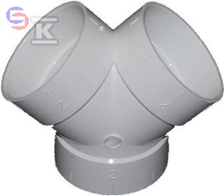 TOPVAC TRÓJNIK 2x45° TUY28 58g 57x87x88mm