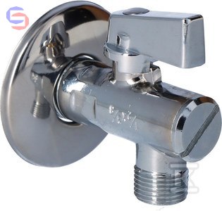 FERRO Zawór kulowy kątowy 1/2"x3/8" z filtrem i rozetą metalową