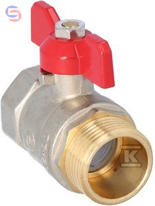 VALVEX ORO Zawór kulowy niklowany GW/Z 1" motylek aluminiowy