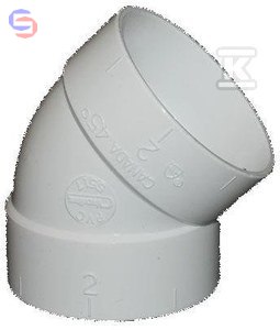 TOPVAC Kolano 45° TUY24 75x55x69mm 0,04kg