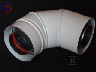 KRZYS-POL SKK Kolano kominowe 90° 60/100 białe kondensacyjno-turbo