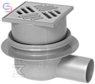 KESSEL CLASSIC Wpust DN50 boczny kratka 100x100mm stal nierdzewna
