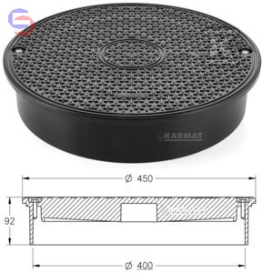 KARMAT Pokrywa PP 400mm Klasa A15 (1,5t) Okrągła na rurę gładką/karbowaną