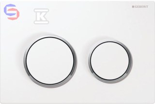 Geberit Omega20 Przycisk spłukujący biały-chrom 0.298x0.172x0.046m