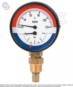 WIKA WP80R Termomanometr R1/2 0,6MPa 120°C