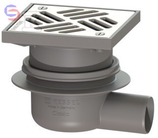 KESSEL CLASSIC Wpust boczny DN50 138x138 mm stal nierdzewna