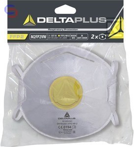 DELTA PLUS M2FP2VW Półmaska z Filtrem FFP2, Zaworem i Testem Dolomitowym, Ochrona przed Oparami Organicznymi