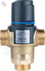 AFRISO ATM 761 Termostatyczny Zawór Mieszający DN20 G1" 20-43°C Kvs 3,2