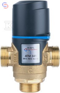AFRISO ATM 341 Termostatyczny Zawór Mieszający DN15 G3/4" 20-43°C Kvs 1,6