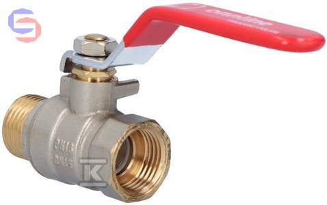 ONNLINE Zawór kulowy mosiężny 1/2" GW/Z dławik PN16 16 bar 120°C