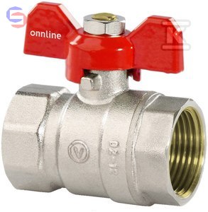 ONNLINE Zawór kulowy mosiężny niklowany 1" PN16 16 bar