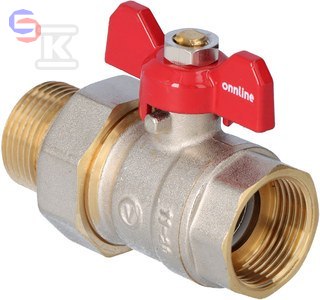 ONNLINE Zawór kulowy mosiężny 3/4" GW/Śrubunek PN16 16 bar