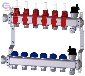 PURMO Rozdzielacz PREMIUM z rotametrami 4 obiegi 0.14x0.34x0.39m 3.6kg
