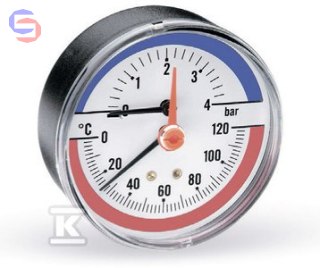 WATTS Termomanometr F+R 818 120°C 0-4 bar 1/2" tylny