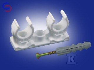 ONNLINE Uchwyt podwójny 25-28mm ze śrubą i kołkiem 4szt