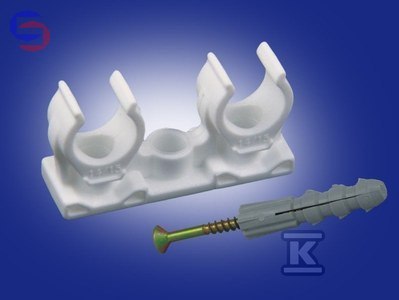 ONNLINE Uchwyt podwójny 25-28mm ze śrubą i kołkiem 4szt