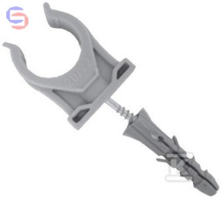 VESBO Uchwyt PP z wkrętem i kołkiem szary 25mm 312-25K