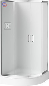 ONNLINE Kabina prysznicowa półokrągła 90x185 cm szkło szron, profil chrom