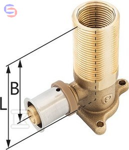 KAN-therm PRESS FITTINGS Kolano ścienne mosiężne 16 G1/2" G3/4" L78mm