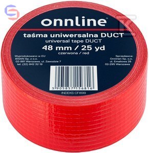 ONNLINE Taśma DUCT 48mm x 25YD czerwona B870005C