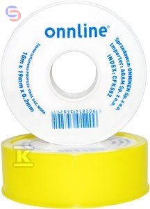 ONNLINE Taśma Teflon PROF 10m x 19mm x 0,2mm GAZ/WODA