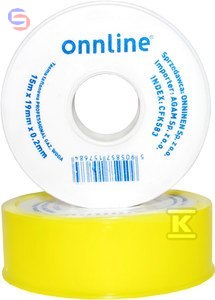 ONNLINE Taśma Teflon PROF 15m x 19mm x 0,2mm GAZ/WODA