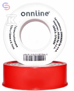 ONNLINE Taśma teflonowa 12m x 12mm x 0,1mm czerwona