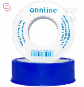 ONNLINE Taśma teflonowa 12mm x 12m x 0,075mm niebieska