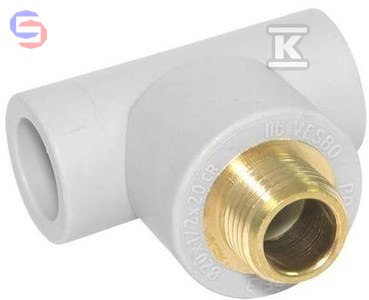 ONNLINE TRÓJNIK PP z GZ mosiężnym 20/12 mm