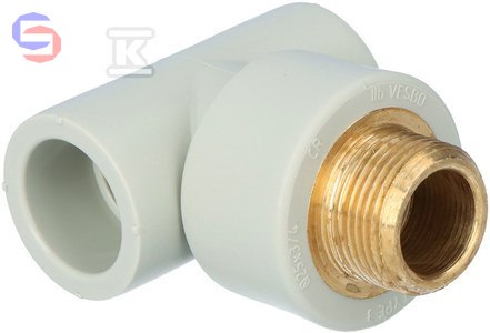 ONNLINE TRÓJNIK PP z GZ mosiężnym 25/34 mm 0,12 kg