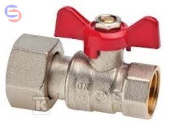 VALVEX SPIN Zawór kulowy mosiężny 1/2"x3/4" PN25 motylek