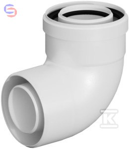 ONNLINE Kolano koncentryczne PP-PP 87° DN60/100mm z uszczelką EPDM