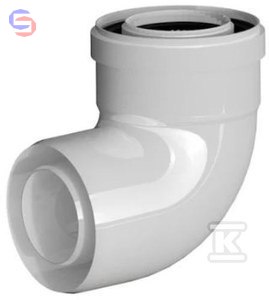 ONNLINE Kolano koncentryczne PP-AL 87° DN80/125 z uszczelką EPDM