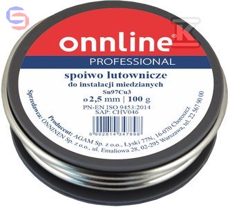 ONNLINE Lut miękki Sn97Cu3 2,5mm 100g