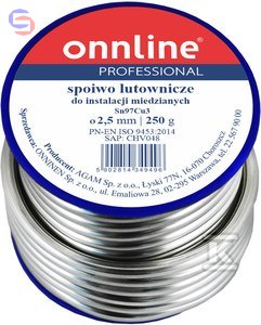 ONNLINE LUT MIĘKKI Sn97Cu3 2,5mm 250g