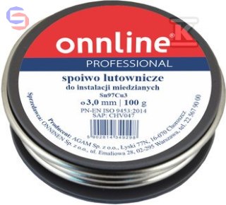 ONNLINE Lut miękki Sn97Cu3 3,0mm 100g