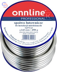 ONNLINE LUT MIĘKKI Sn97Cu3 3,0mm 250g