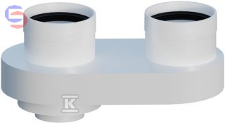 ONNLINE Rozdzielacz PP płaski DN60/100x80/80mm z uszczelką EPDM