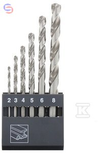 ABRABORO Wiertła do metalu HSS-GS DIN 338 2-8mm zestaw 6 szt.