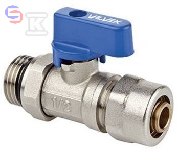VALVEX ZAWÓR MINI PLUS G1/2"x16 PEX/AL Niebieski mosiężny