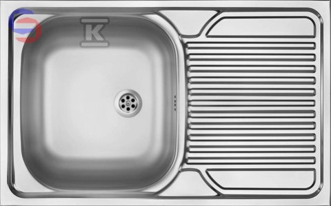 DEANTE TANGO Zlew stalowy 1-komorowy 80x50x15 cm satyna