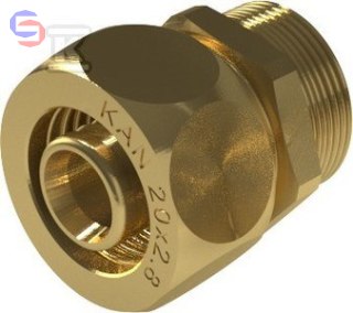 KAN-therm ULTRALINE Złączka skręcana mosiężna 16 GZ G1/2"