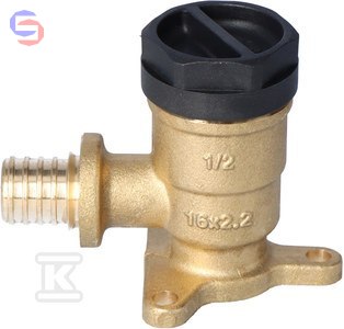 KAN-therm ULTRALINE Kolano ścienne mosiężne 16 Rp1/2" L=41mm