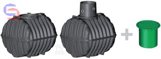 ZBIORNIK NA DESZCZ.PP CARAT ZESTAW 2X6500L GRAF