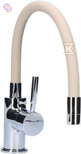 FERRO ZUMBA Bateria zlewozmywakowa stojąca beżowa elastyczna wylewka