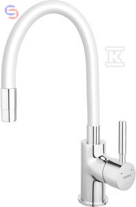 FERRO ZUMBA Bateria zlewozmywakowa stojąca 1.65kg biała elastyczna wylewka