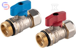 FERRO F-COMFORT Kurek kulowy mosiężny 16x2mm 1/2" F-Comfort czerwony